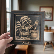 Framed Art - PERSONALIZED - CUSTOM - Raccoon Cooking