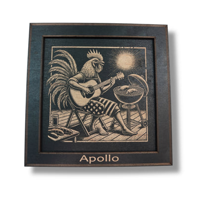 Framed Art - PERSONALIZED - CUSTOM - Rooster BBQ Guitar