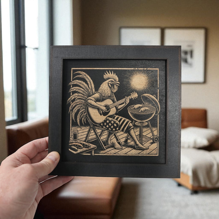 Framed Art - CUSTOM - Rooster BBQ Guitar