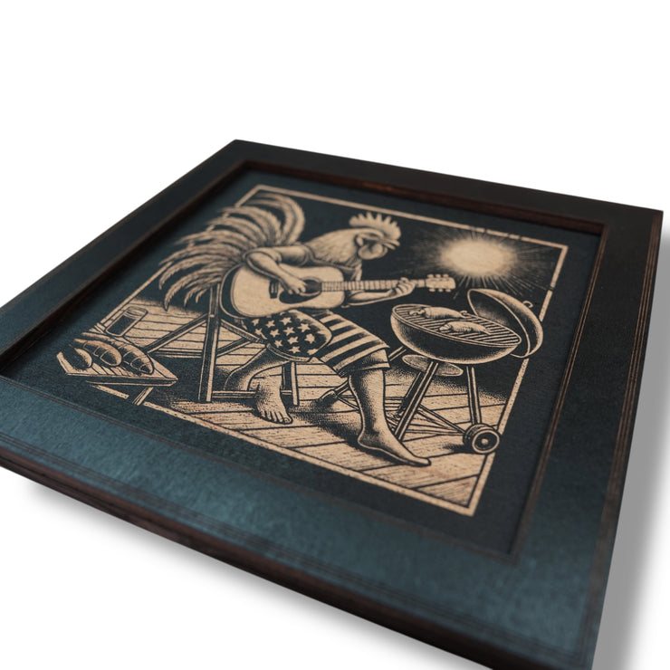 Framed Art - CUSTOM - Rooster BBQ Guitar