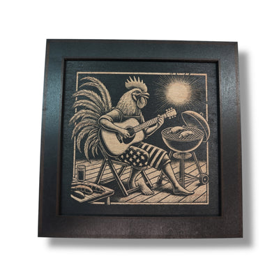 Framed Art - CUSTOM - Rooster BBQ Guitar