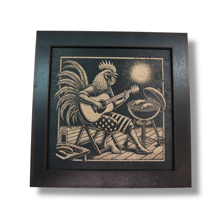 Framed Art - CUSTOM - Rooster BBQ Guitar