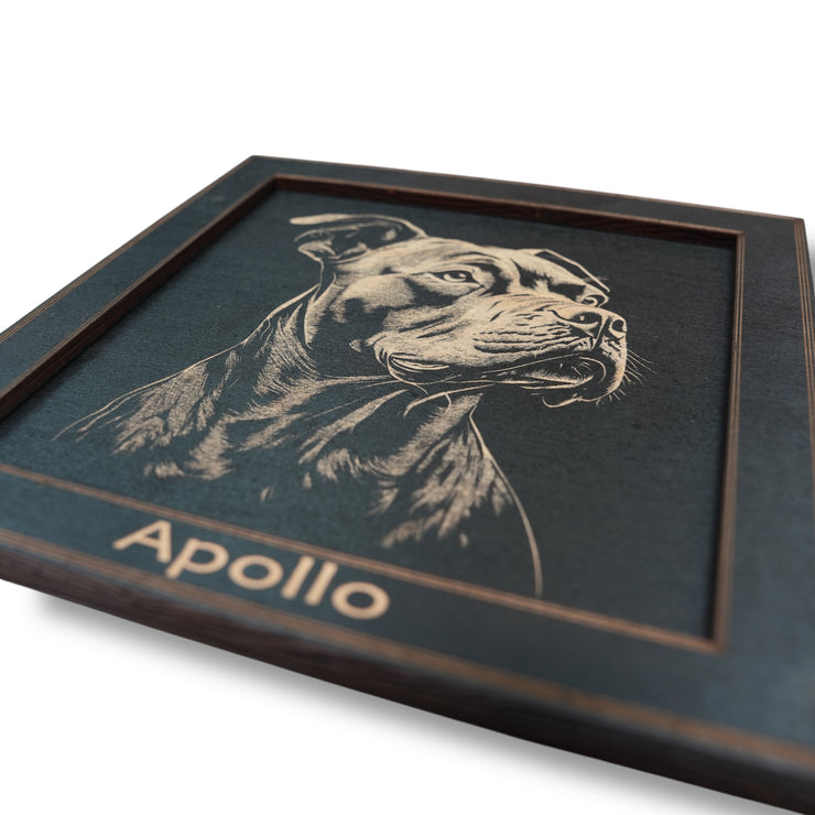 Framed Art - PERSONALIZED - CUSTOM - Pit Bull - Dog