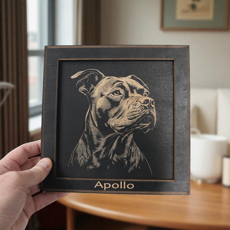 Framed Art - PERSONALIZED - CUSTOM - Pit Bull - Dog
