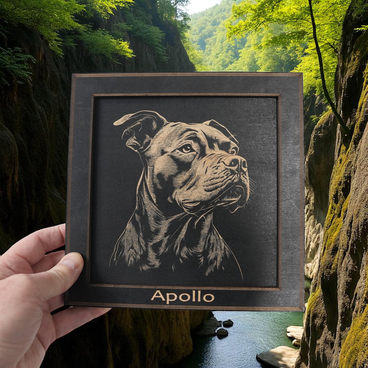 Framed Art - PERSONALIZED - CUSTOM - Pit Bull - Dog