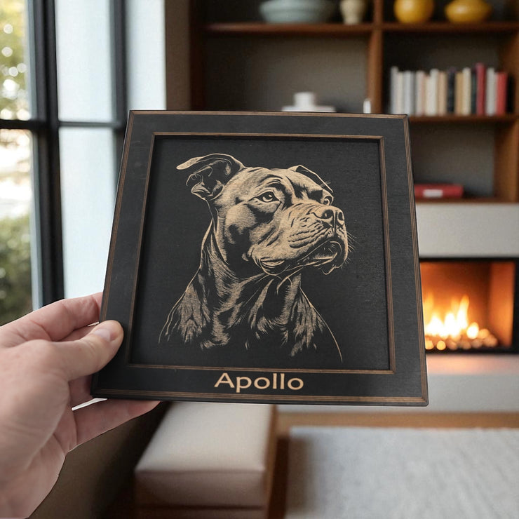 Framed Art - PERSONALIZED - CUSTOM - Pit Bull - Dog