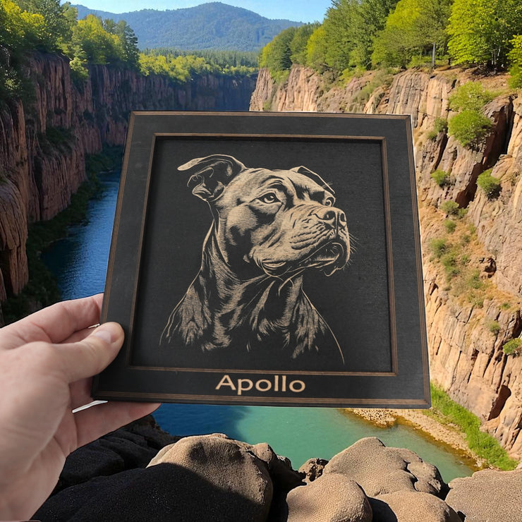Framed Art - PERSONALIZED - CUSTOM - Pit Bull - Dog