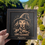 Framed Art - PERSONALIZED - CUSTOM - Happy Halloween Dog