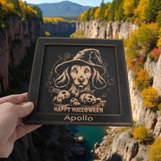 Framed Art - PERSONALIZED - CUSTOM - Happy Halloween Dog