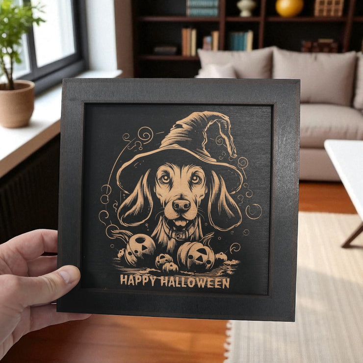 Framed Art - CUSTOM - Happy Halloween Dog