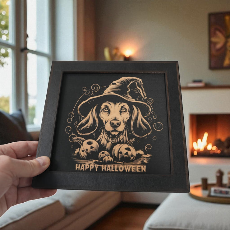Framed Art - CUSTOM - Happy Halloween Dog