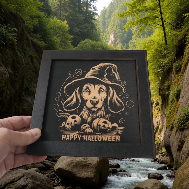 Framed Art - CUSTOM - Happy Halloween Dog