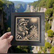 Framed Art - CUSTOM - Raccoon Campfire