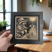 Framed Art - CUSTOM - Raccoon Campfire