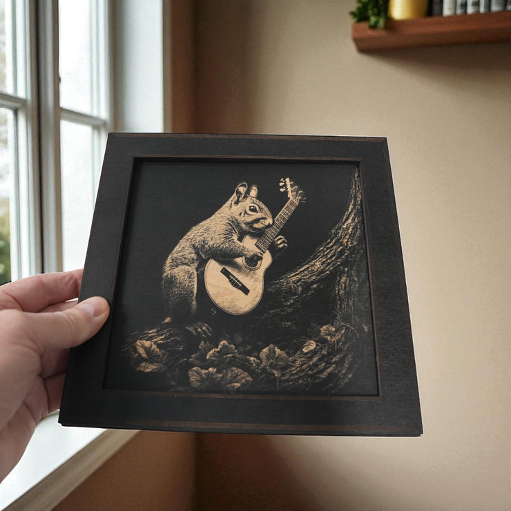 Framed Art - CUSTOM - Guitar Squirrel