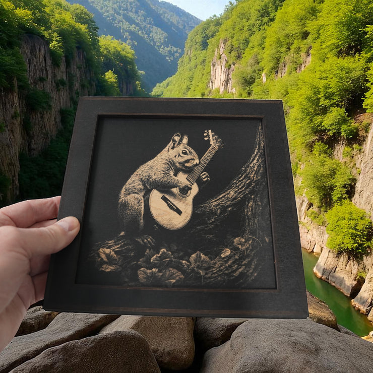 Framed Art - CUSTOM - Guitar Squirrel
