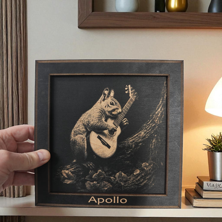 Framed Art - PERSONALIZED - CUSTOM - Guitar Squirrel
