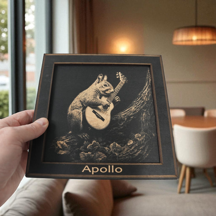 Framed Art - PERSONALIZED - CUSTOM - Guitar Squirrel
