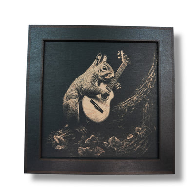 Framed Art - CUSTOM - Guitar Squirrel