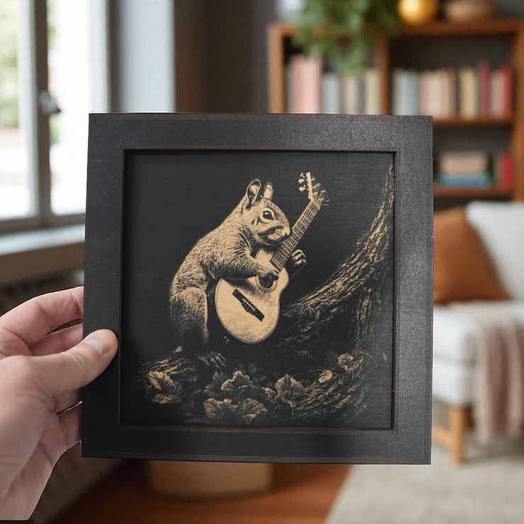 Framed Art - CUSTOM - Guitar Squirrel