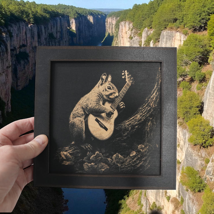Framed Art - CUSTOM - Guitar Squirrel