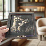 Framed Art - PERSONALIZED - CUSTOM - Raccoon Family