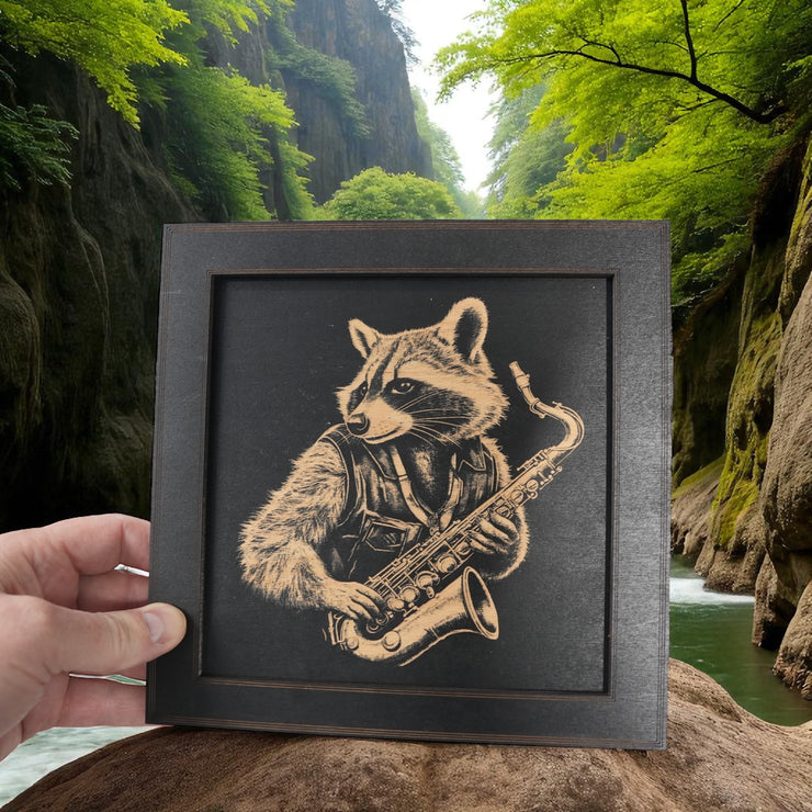Framed Art - CUSTOM - Raccoon Sax