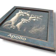Framed Art - PERSONALIZED - CUSTOM - Raccoon Family