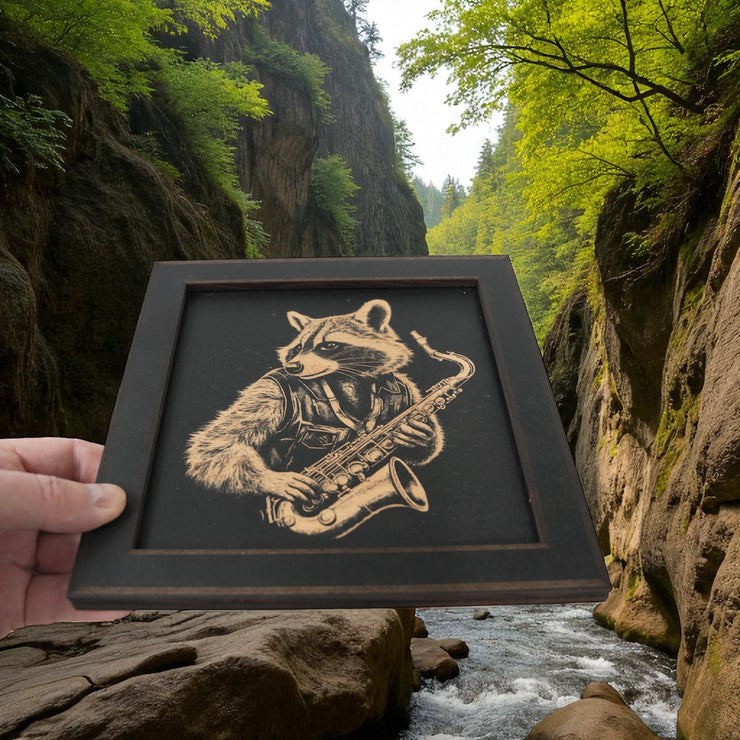 Framed Art - CUSTOM - Raccoon Sax