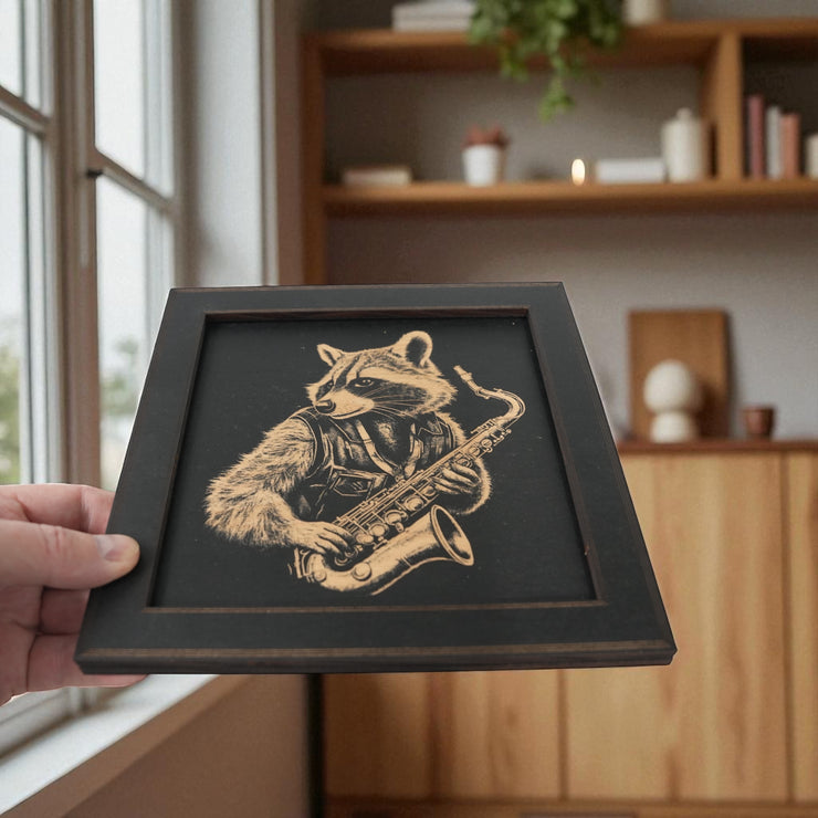 Framed Art - CUSTOM - Raccoon Sax