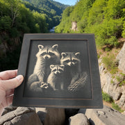 Framed Art - CUSTOM - Raccoon Family