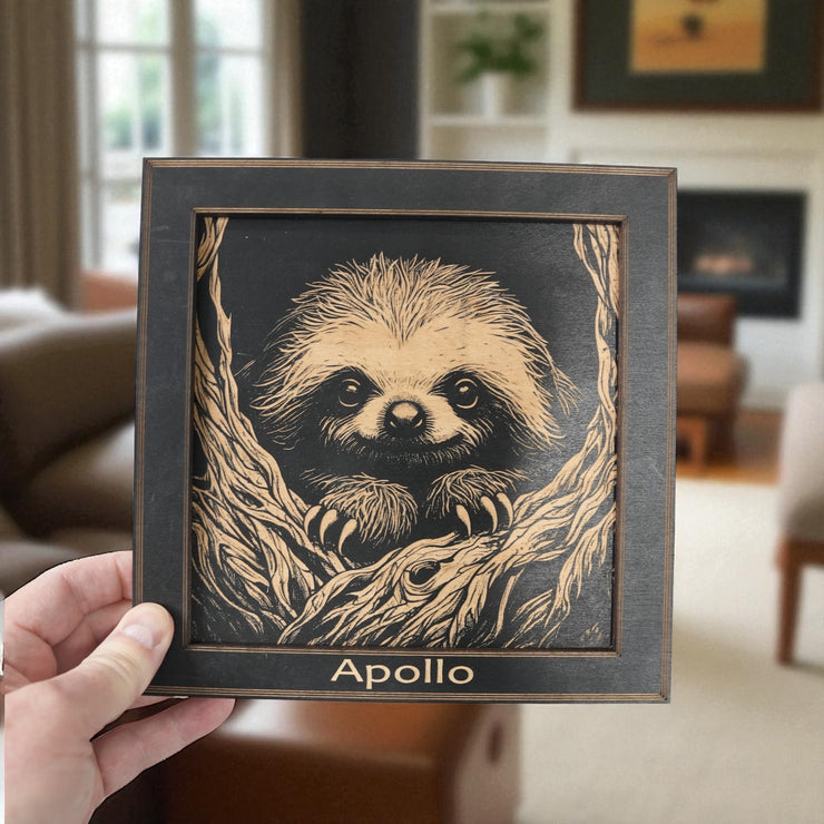 Framed Art - PERSONALIZED - CUSTOM - Sloth