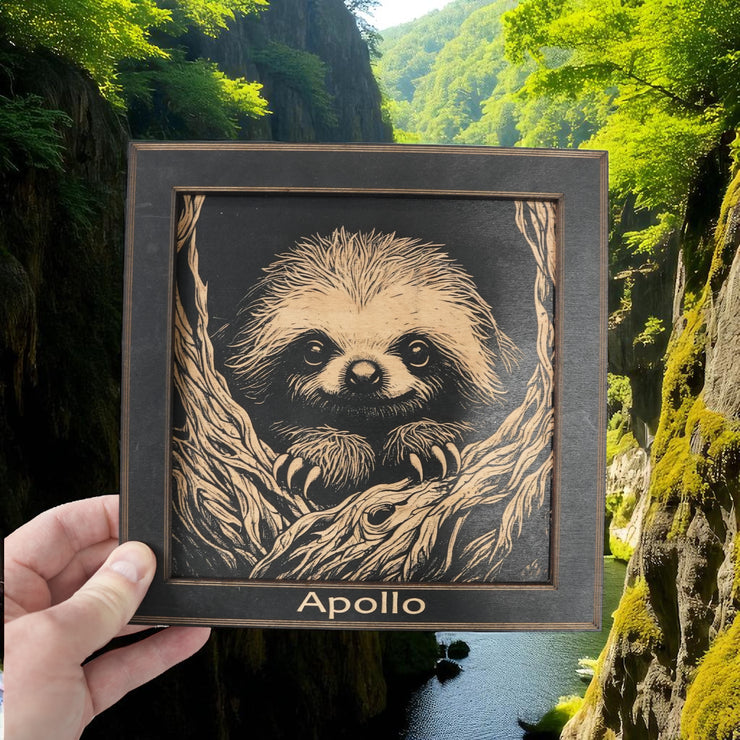 Framed Art - PERSONALIZED - CUSTOM - Sloth