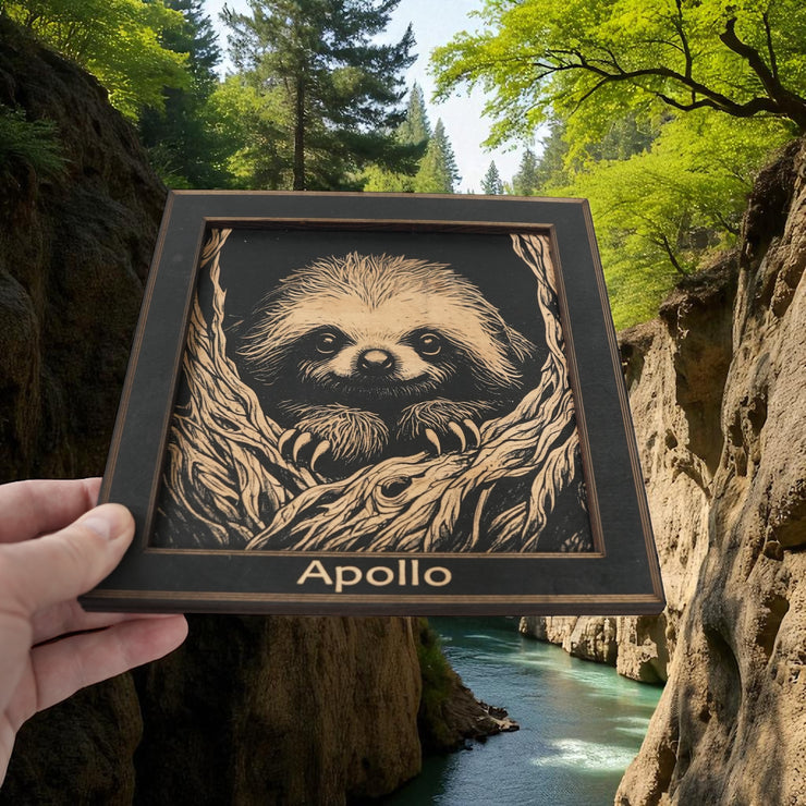 Framed Art - PERSONALIZED - CUSTOM - Sloth