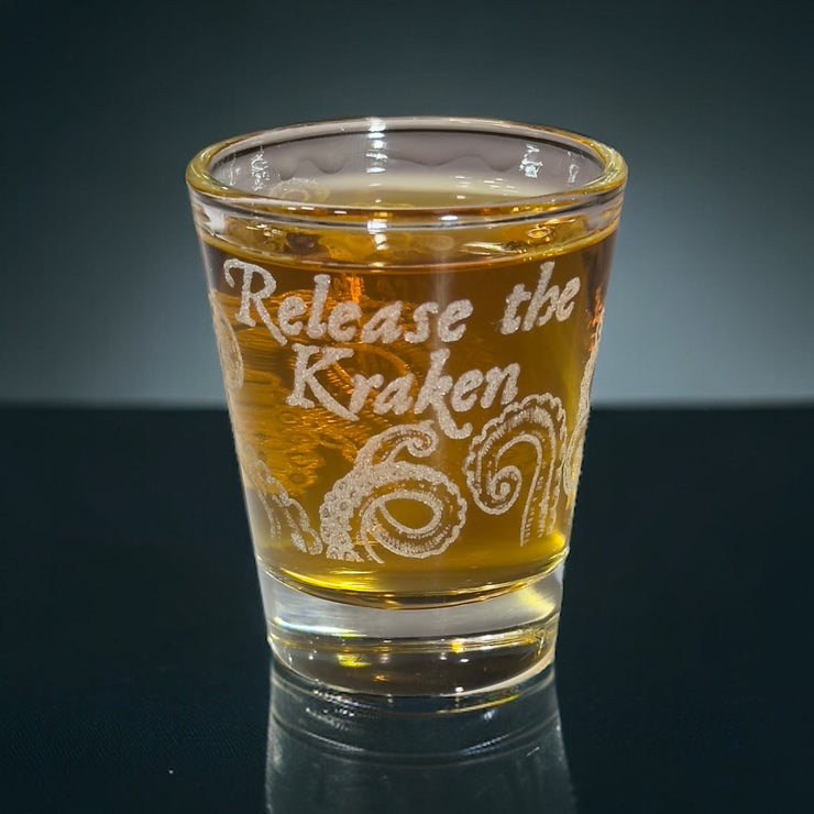 2oz Release the Kraken Shotglass LASER