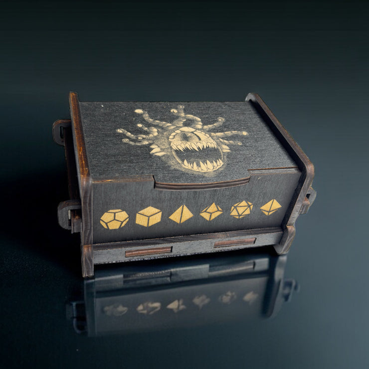 Dice Box - Black - Beholder - 6x4x3