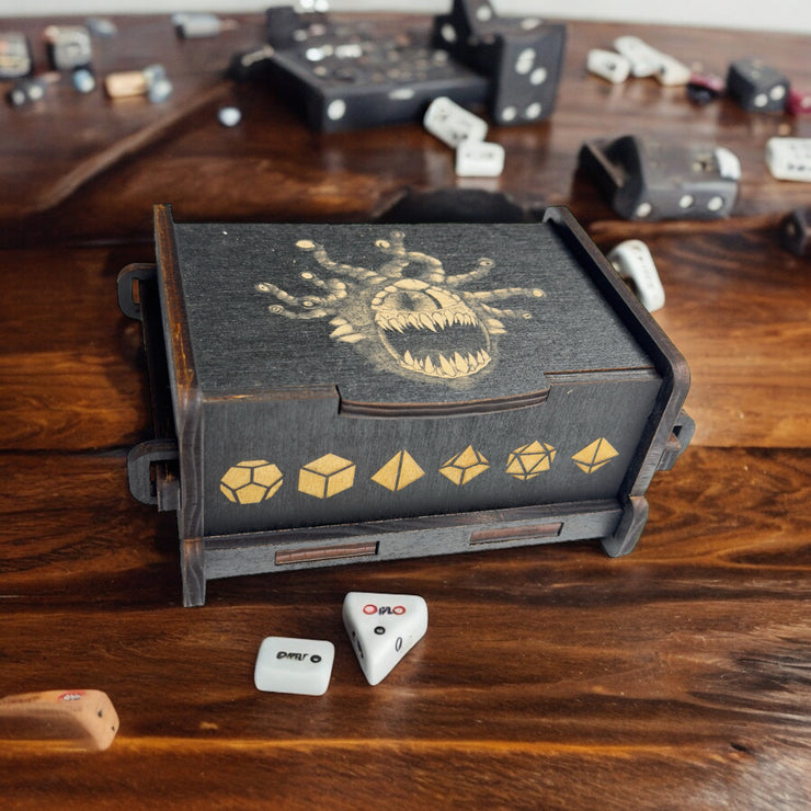 Dice Box - Black - Beholder - 6x4x3