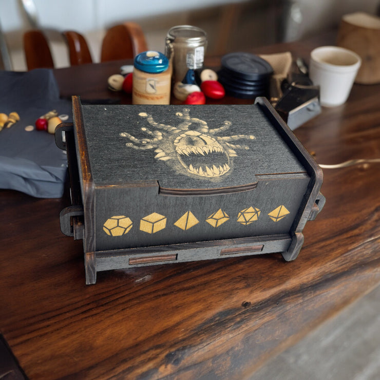 Dice Box - Black - Beholder - 6x4x3