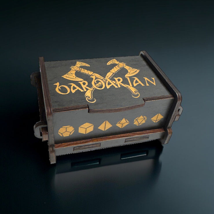 Dice Box - Black - Barbarian - 6x4x3