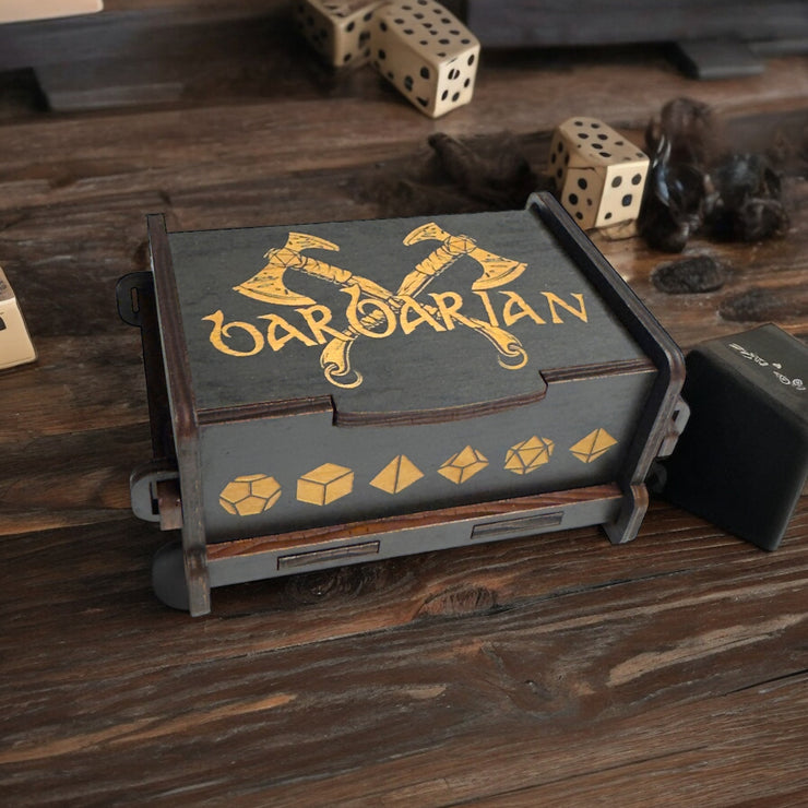 Dice Box - Black - Barbarian - 6x4x3