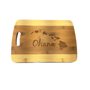 Ohana (family) Hawaii Cutting Board 14''x9.5''x.5'' Bamboo