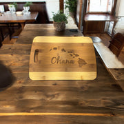 Ohana (family) Hawaii Cutting Board 14''x9.5''x.5'' Bamboo