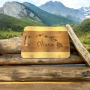 Ohana (family) Hawaii Cutting Board 14''x9.5''x.5'' Bamboo