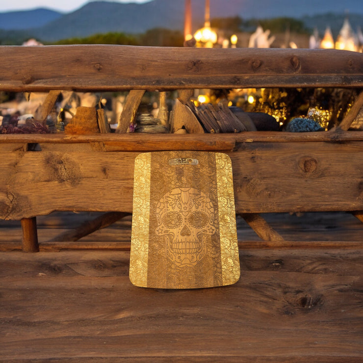 Sugar Skull Cutting Board 14''x9.5''x.5'' Bamboo