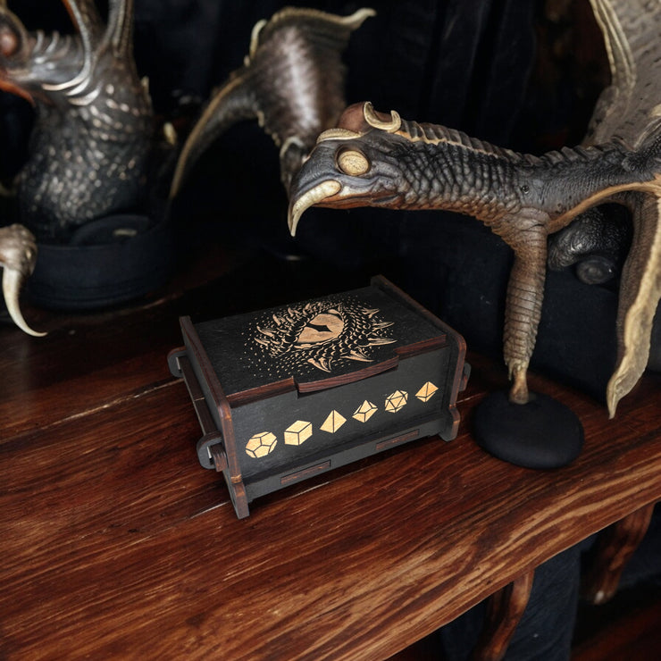 Dice Box - BLACK - Dragons Eye 6x4x3
