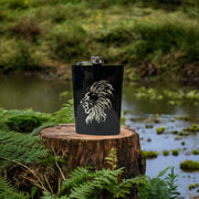 8oz BLACK Lion Flask