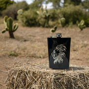 8oz BLACK Lion Flask