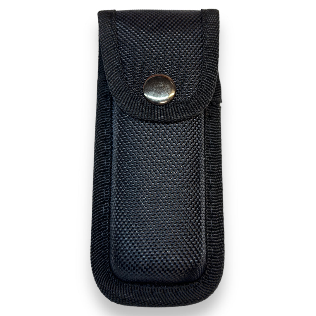 HipFlaskPlus black nylon belt pouch with snap closure for the rosewood handle folding knife