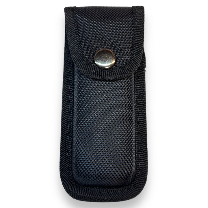 HipFlaskPlus black nylon belt pouch with snap closure for the rosewood handle folding knife