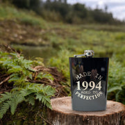 8oz BLACK Made in 1994 Aged to Perfection Flask